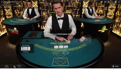 poker 3 carte rilancio