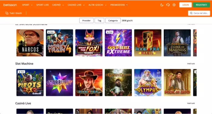 Opinioni Betsson Casinò - bonus di benvenuto 200€ cashback + 100€ free
