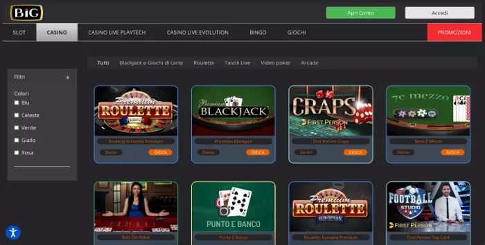 Big Casinò - Benvenuto da 55€ gratis + 300% fino a 300€ + 200 FS