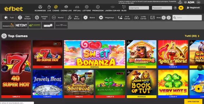 Casino2K: l'opinione su Efbet casinò | fino a 2.000€ bonus benvenuto