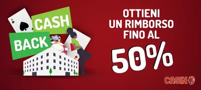 Casinò con bonus cashback, rimborso fino al 50% dei soldi sul conto