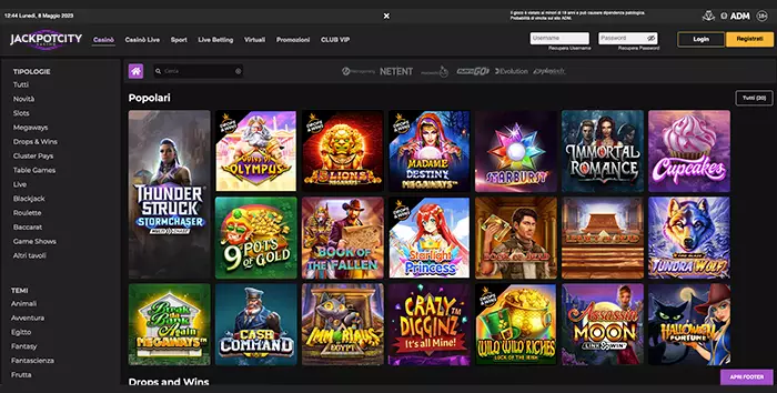 JackpotCity Casino | Bonus Benvenuto 1500€ + 50 FS