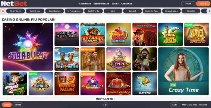 Netbet Casino Recensione 200 FS + 200€ gratis + 100% fino 1000€