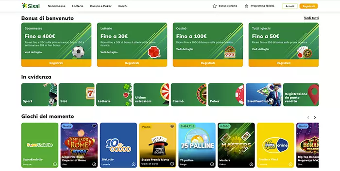 Sisal Casinò On line - Fino a 5250€ di Bonus Benvenuto