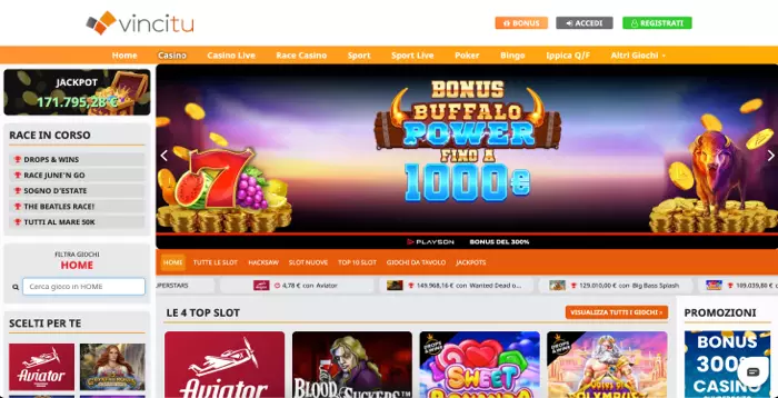 VinciTu » Bonus gratis 2000€ + 500 fs + bonus benvenuto completo